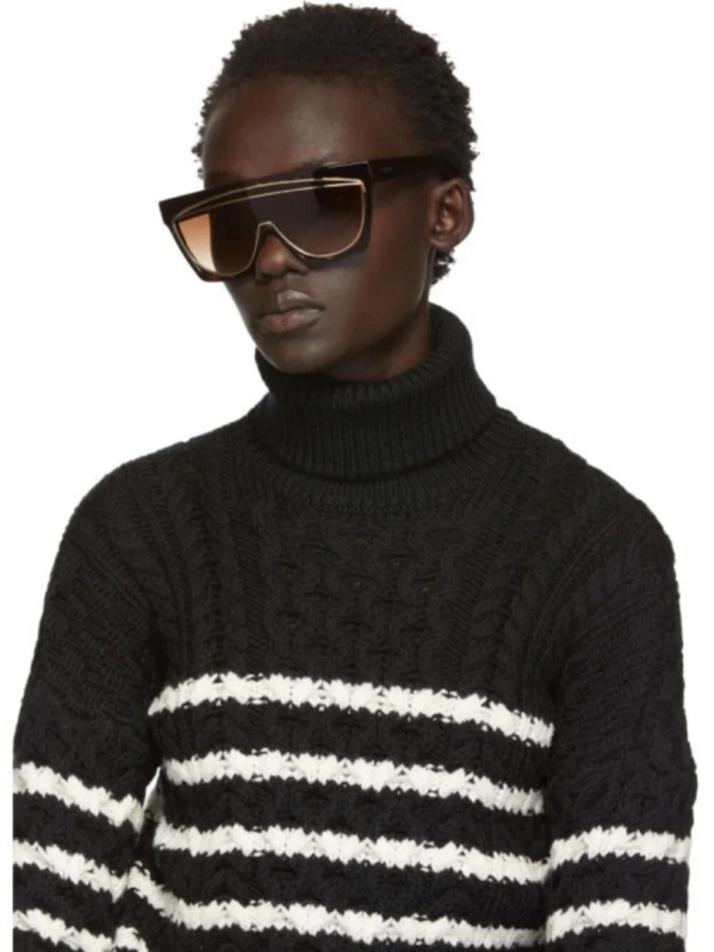 LOEWE LW40012F 52F DARK HAVANA SHIELD SUNGLASSES